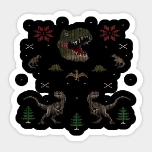 Ugly Dino Christmas Sweater Sticker